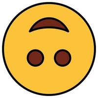 Filled color outline icon for emoji face. vector