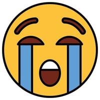 Filled color outline icon for emoji face. vector