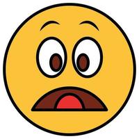 Filled color outline icon for emoji face. vector