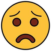 Filled color outline icon for emoji face. vector