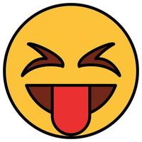 Filled color outline icon for emoji face. vector