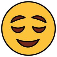 Filled color outline icon for emoji face. vector