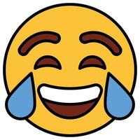 Filled color outline icon for emoji face. vector