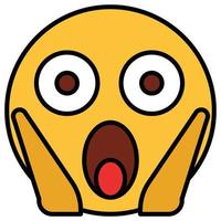 Filled color outline icon for emoji face. vector