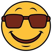 Filled color outline icon for emoji face. vector