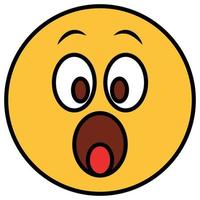 Filled color outline icon for emoji face. vector