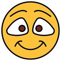 Filled color outline icon for emoji face. vector