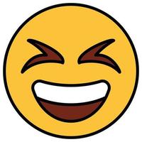 Filled color outline icon for emoji face. vector
