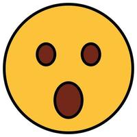 Filled color outline icon for emoji face. vector