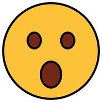 Filled color outline icon for emoji face. vector