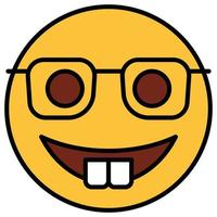 Filled color outline icon for emoji face. vector