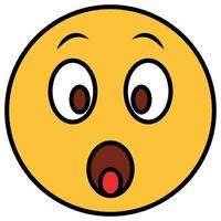 Filled color outline icon for emoji face. vector