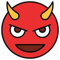 Filled color outline icon for emoji face. vector