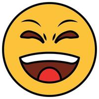 Filled color outline icon for emoji face. vector