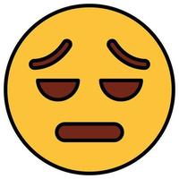 Filled color outline icon for emoji face. vector