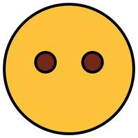 Filled color outline icon for emoji face. vector