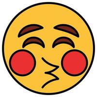 Filled color outline icon for emoji face. vector