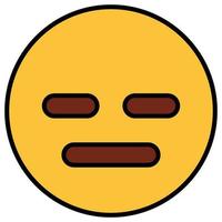 Filled color outline icon for emoji face. vector