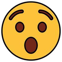 Filled color outline icon for emoji face. vector
