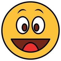 Filled color outline icon for emoji face. vector