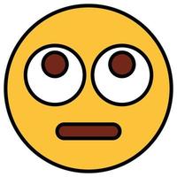 Filled color outline icon for emoji face. vector