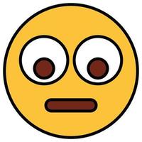 Filled color outline icon for emoji face. vector