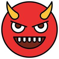 Filled color outline icon for emoji face. vector