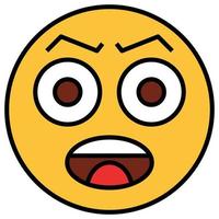 Filled color outline icon for emoji face. vector