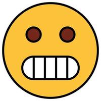 Filled color outline icon for emoji face. vector