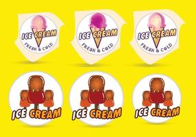 Ice creams set vector illustration, Vector cone chocolate Ice-Cream. multicolored vector ice cream illustrations Set of cartoon icons. waffle cone Ice cream. Caramel chocolate glaze Vanilla Ice-cream.