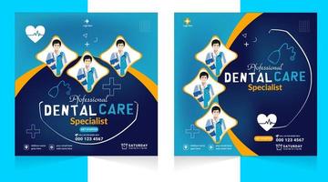 Medical Social Media Post Template.  Medical healthcare flyer social media post template. health clinic social media post template. vector