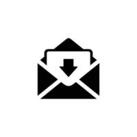 Ilustración de vector de icono plano simple de correo electrónico. recibir icono de correo electrónico