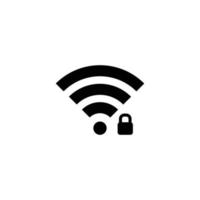 Wifi simple flat icon vector illustration. Wifi locked icon