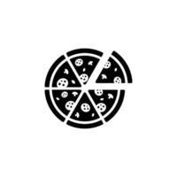 Pizza simple flat icon vector illustration