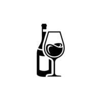 Ilustración de vector de icono plano simple de vino