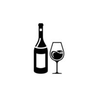 Ilustración de vector de icono plano simple de vino