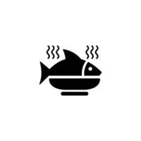 Ilustración de vector de icono plano simple de comida de mar de pescado