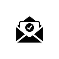 Email simple flat icon vector illustration. Check email icon