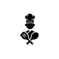 Chef simple flat icon vector illustration