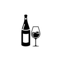 Ilustración de vector de icono plano simple de vino