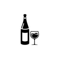 Ilustración de vector de icono plano simple de vino