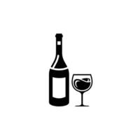 Ilustración de vector de icono plano simple de vino