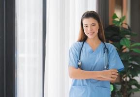 Asian beautiful nurse or caregiver photo