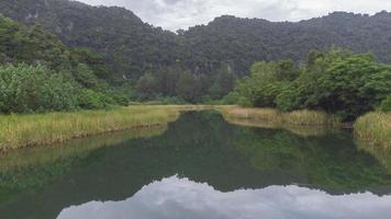 vista de ángulo alto del pequeño lago foto