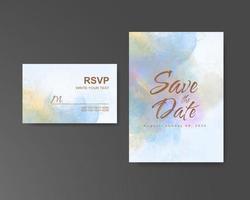 Wedding invitation with abstract watercolor background vector