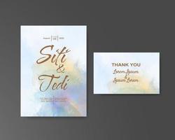 Wedding invitation with abstract watercolor background vector