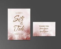 Wedding invitation with abstract watercolor background vector