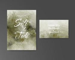 Wedding invitation with abstract watercolor background vector