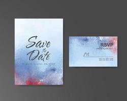 Wedding invitation with abstract watercolor background vector