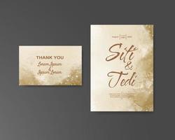 Wedding invitation with abstract watercolor background vector